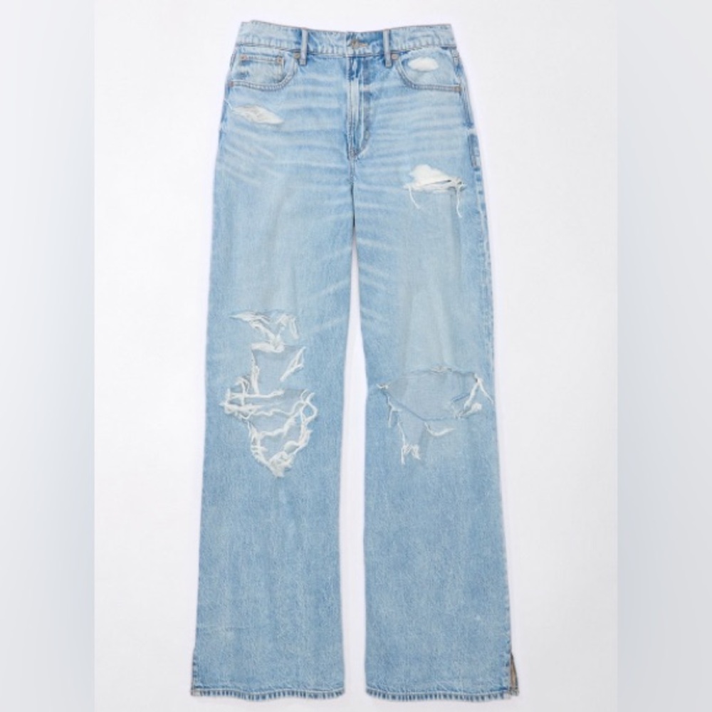 American Eagle Outfitters Dreamy Drape Super High Waisted Baggy Wide Leg Size 4L